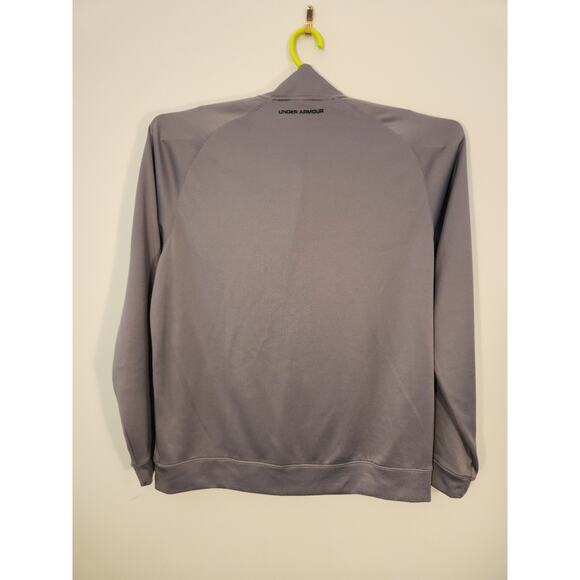 Under Armour Jacket Mens Large Gray Soft Shell Long Sleeve Zip Athleisure Bomber - Picture 5 of 13